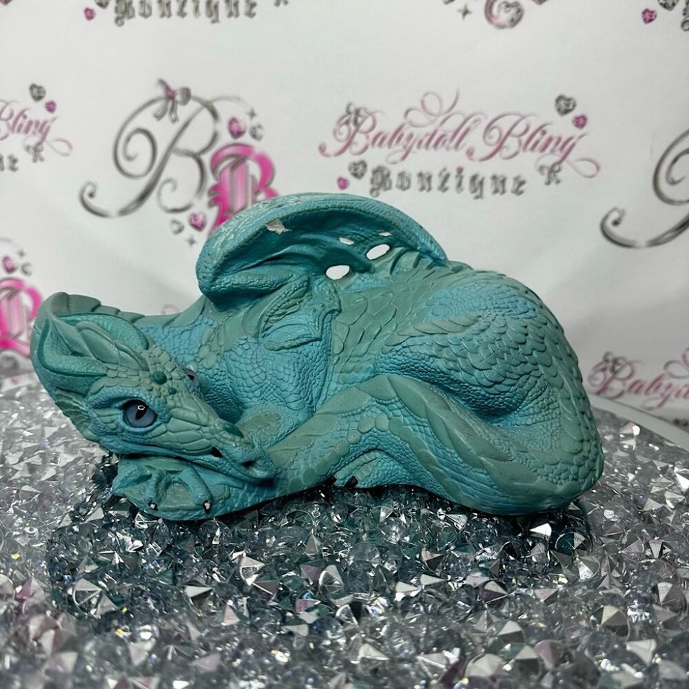 Windstone editions hollywood California Blue Dragon Figurine realistic heavy